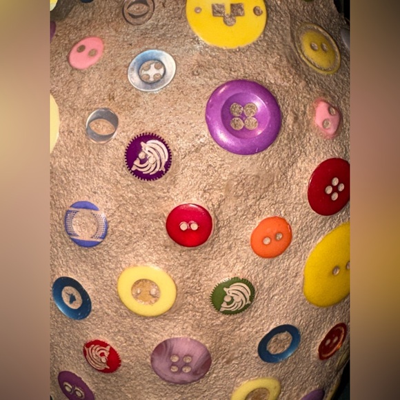 Colorful Button Decorated Vase - Picture 3 of 6